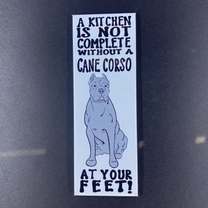 Blue Cane Corso Dog Magnet, Handmade Kitchen Decor Gift 1.5x4.5"